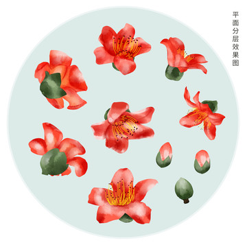 手繪木棉花