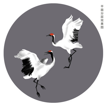 手繪仙鶴