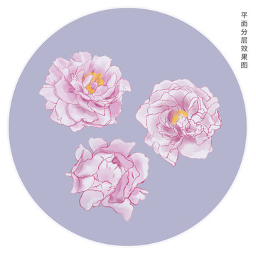 手繪牡丹