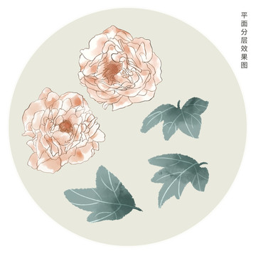 手繪牡丹