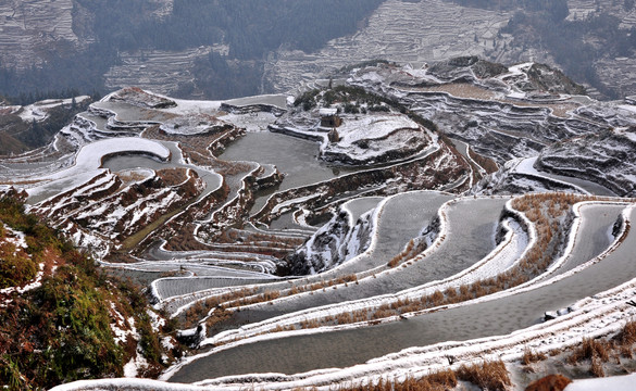 加榜梯田雪景