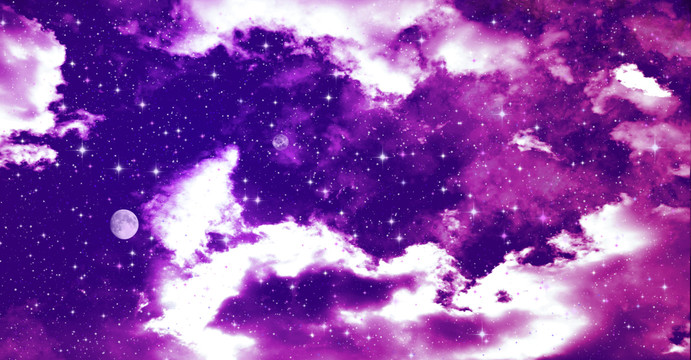 唯美藍(lán)紫色星空?qǐng)D