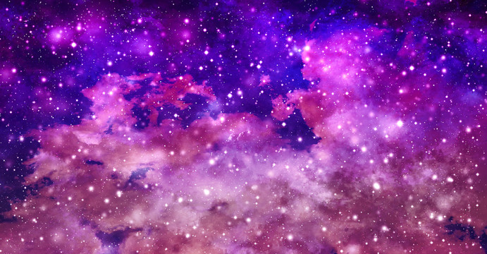 唯美藍(lán)紫色星空?qǐng)D