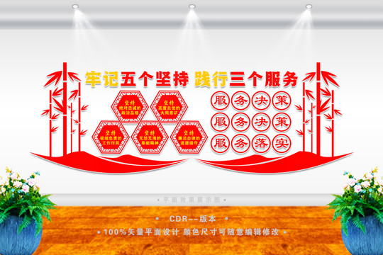 五個堅持三個服務