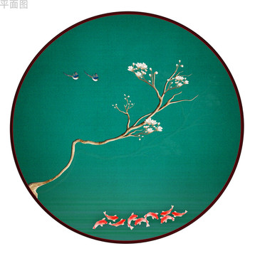 圓形花鳥裝飾畫