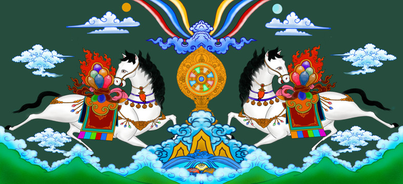駿馬裝飾圖案