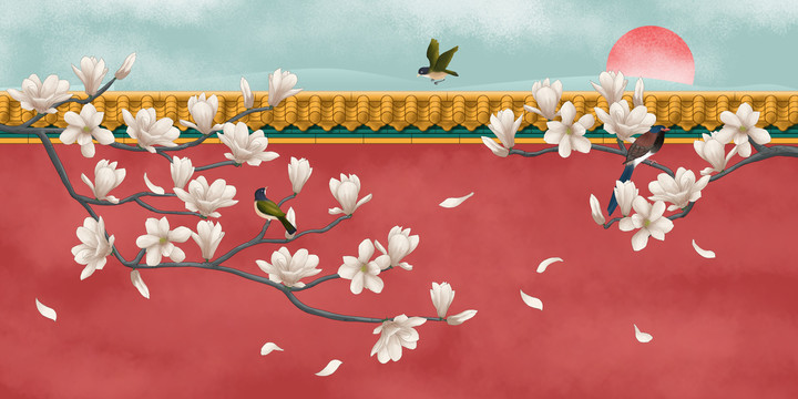 紅宮墻插畫