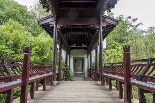 中式园林休闲景观连廊