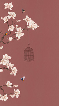 玉蘭花鳥畫