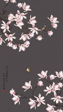 玉蘭花鳥(niǎo)圖