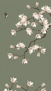 玉蘭花鳥圖