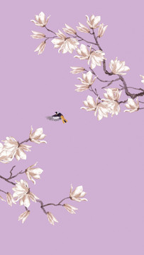 玉蘭花鳥(niǎo)圖