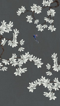 中式玉蘭花鳥(niǎo)