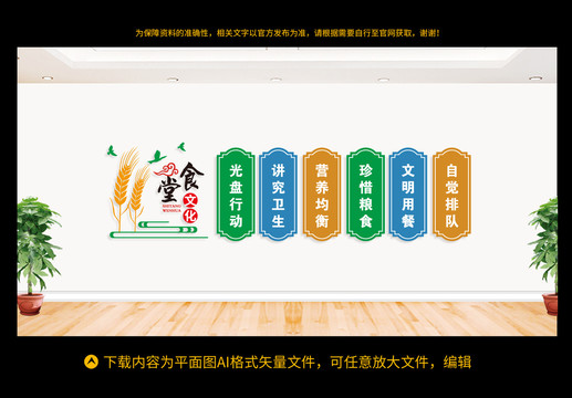 食堂文化墻