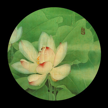 中國風荷花裝飾畫玄關(guān)畫
