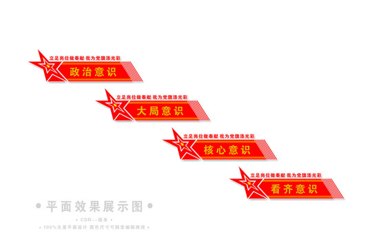 四個(gè)意識(shí)樓梯文化墻