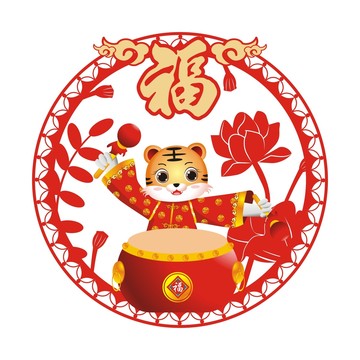 2022年虎年靜電貼