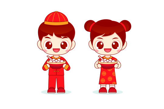 春節(jié)元宵節(jié)喜慶卡通人物