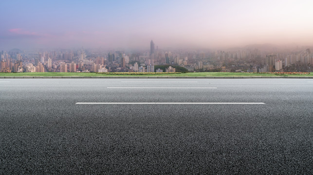 道路地面和城市景观