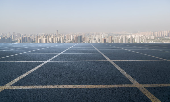 道路地面和建筑景观