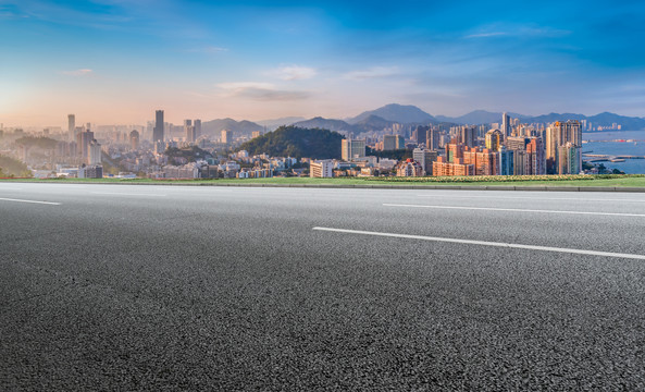 道路地面和城市景观