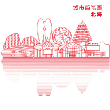 北海城市简笔画