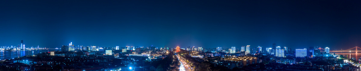 武汉黄鹤楼城市地标航拍全景