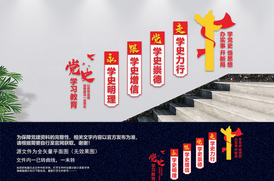 党史学习教育楼梯展板