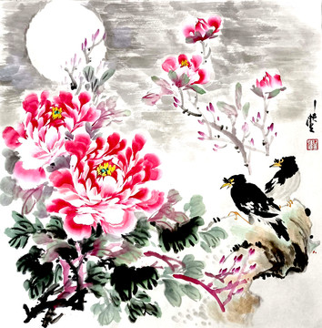 原創(chuàng)寫(xiě)意牡丹花