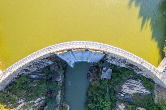 航拍济南黄巢水库