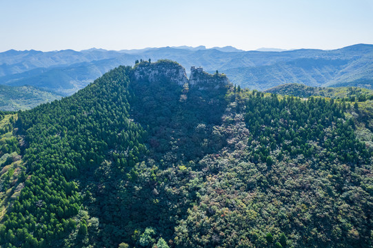 航拍济南劈山