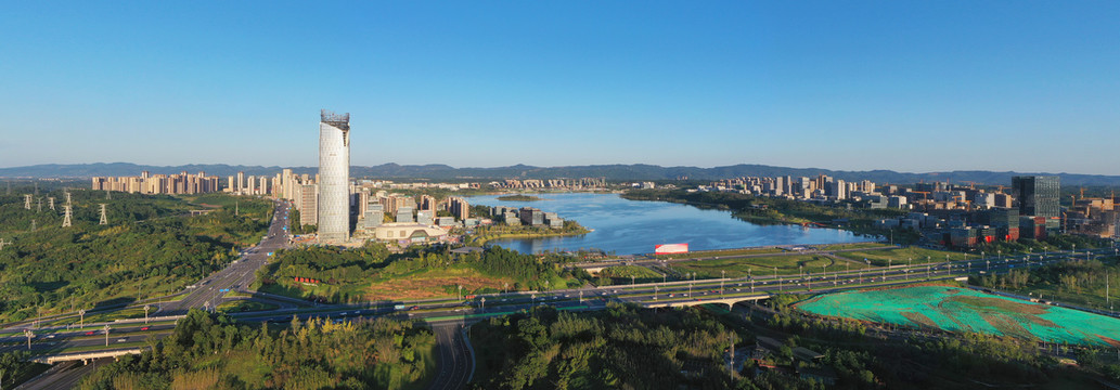 天府新区兴隆湖航拍大景