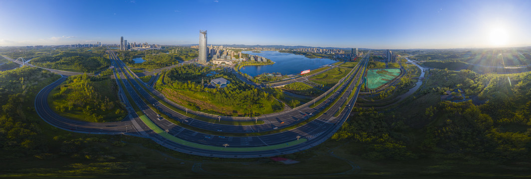 天府新区兴隆湖360航拍全景