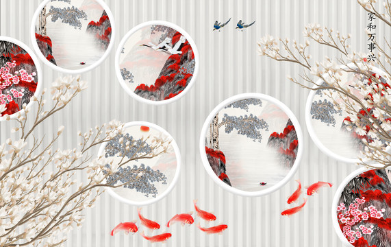 花鳥(niǎo)背景墻