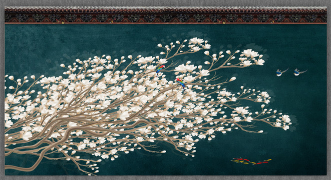 花鳥背景墻