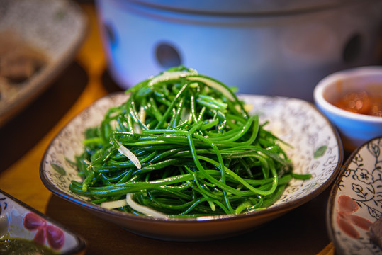 内蒙古特色美食凉拌沙葱