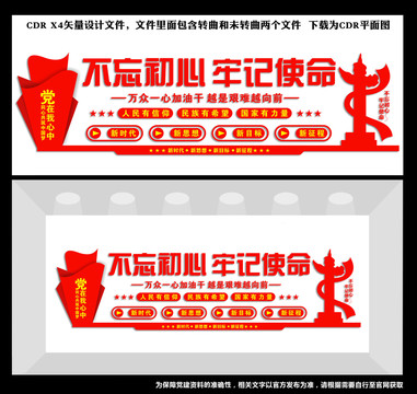 不忘初心文化墻