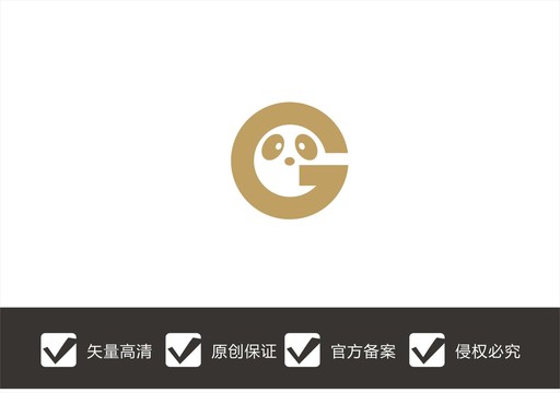 字母G熊猫logo