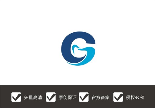 字母G牙齒logo