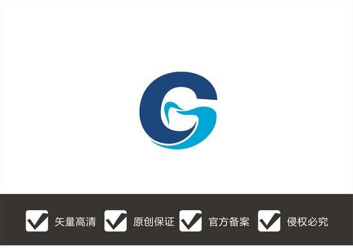 字母G牙齿logo