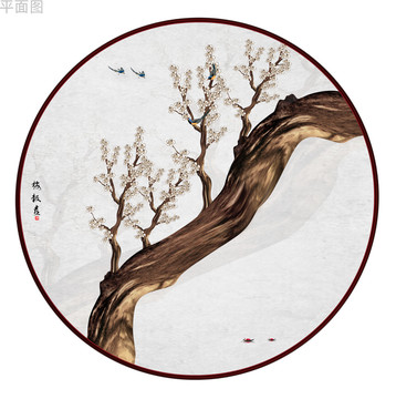 圓形梅花裝飾畫