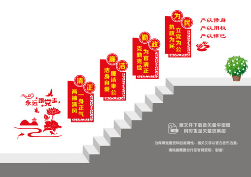 廉潔階梯文化墻