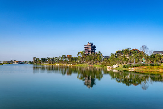 成都世界大运湿地公园景象