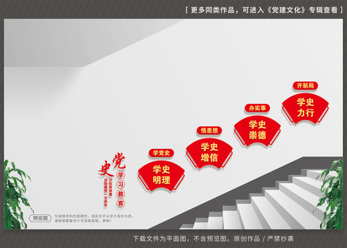 黨史學(xué)習(xí)教育樓梯展板
