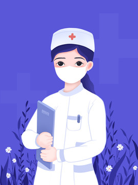 拿病歷本的護(hù)士節(jié)插畫