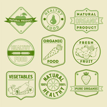 绿色天然健康蔬果logo插图