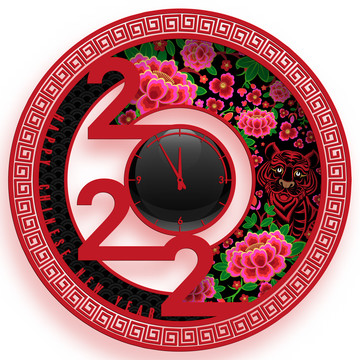 2022新年鐘表創(chuàng)意插圖