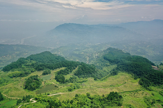 重庆古剑山航拍自然风光