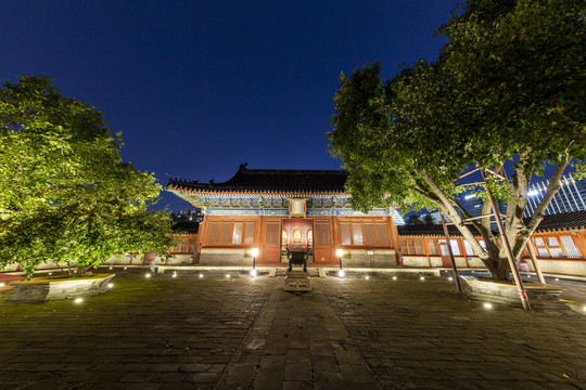 北京东城区智化寺智化殿夜景