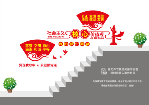 價(jià)值觀階梯宣傳墻